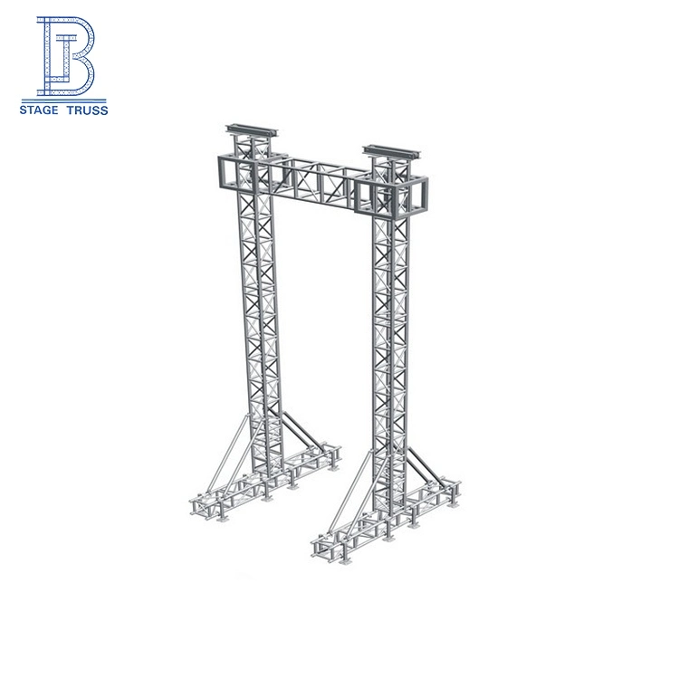 Aluminum Stage Display Elevating Tatras, Hanging Truss LED Screen and Speakers