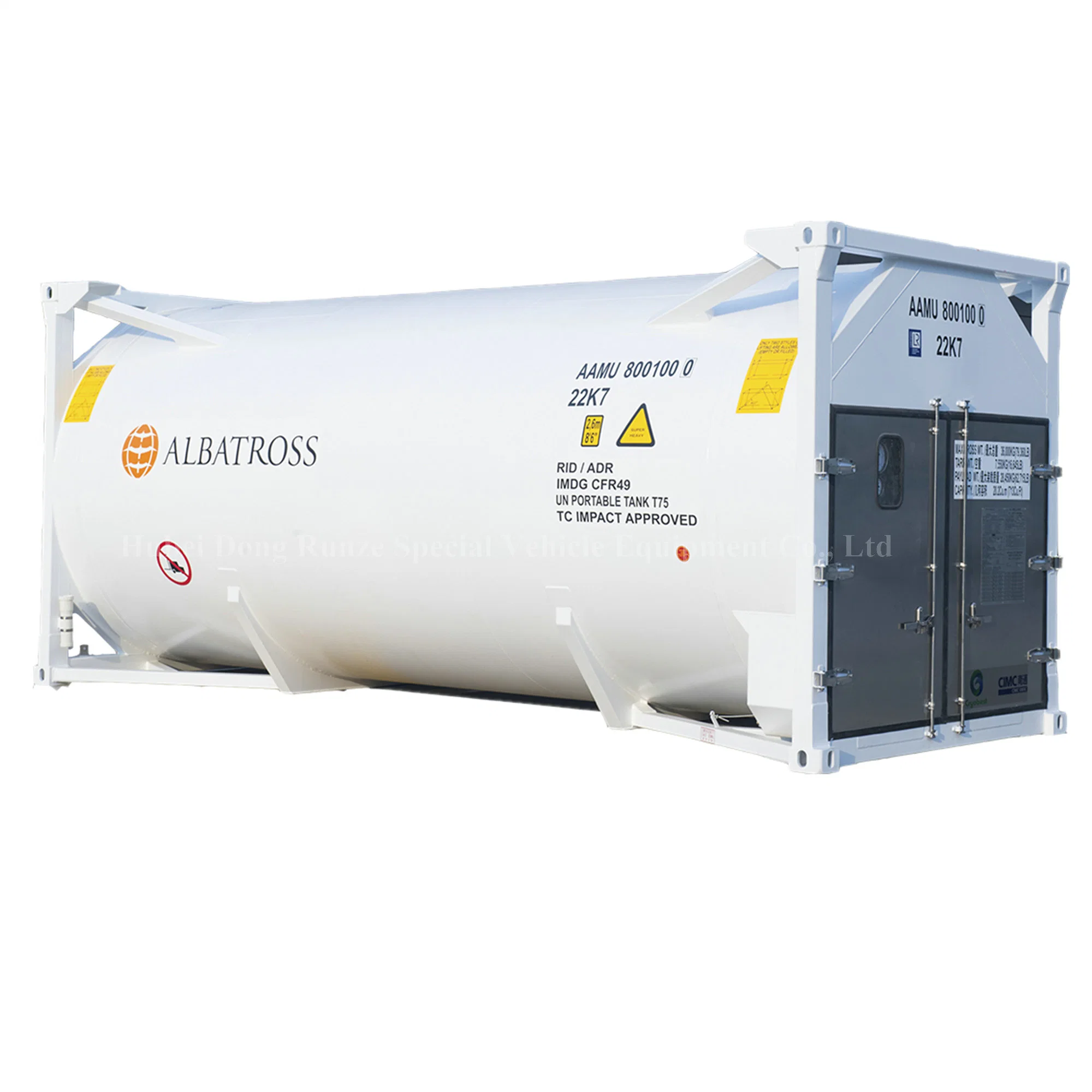 20feet T75 Un Portable Liquid Oxygen Nitrogen Argon Gas Tank Container (Cryogenic Liquefied Natural Gas LN2, LAr, LO2, LCO2, LN2O, LNG, LCH4, LC2H6, LC2H4)