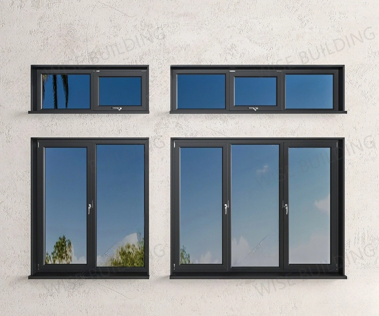Vertical Swing in out Thermal Insulated Double Glazed Soundproof Aluminium Casement Window
