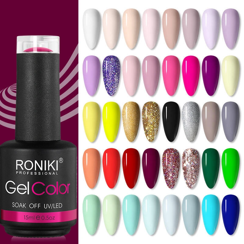 Ronikii suministros de uñas 15ml Semi-Permanent OEM Soak off GEL UV