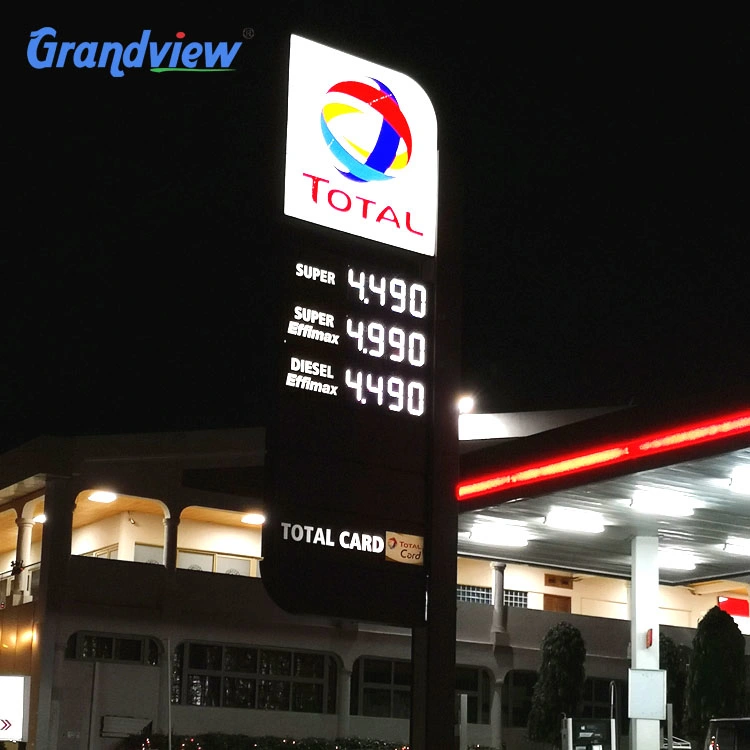 High Quality Container Diesil Petrol Fuel Station Roofing Aluminum-Plastic Sheet LED Gas Display