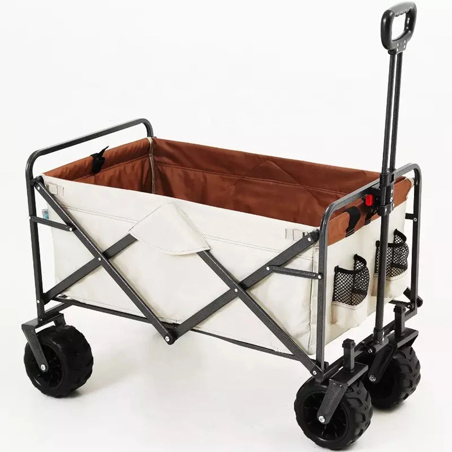 Folding Camping Wagon Garden Cart Shopping Loading Sturdy Steel Frame Beach Trolley Wagon Collapsible Handtruck