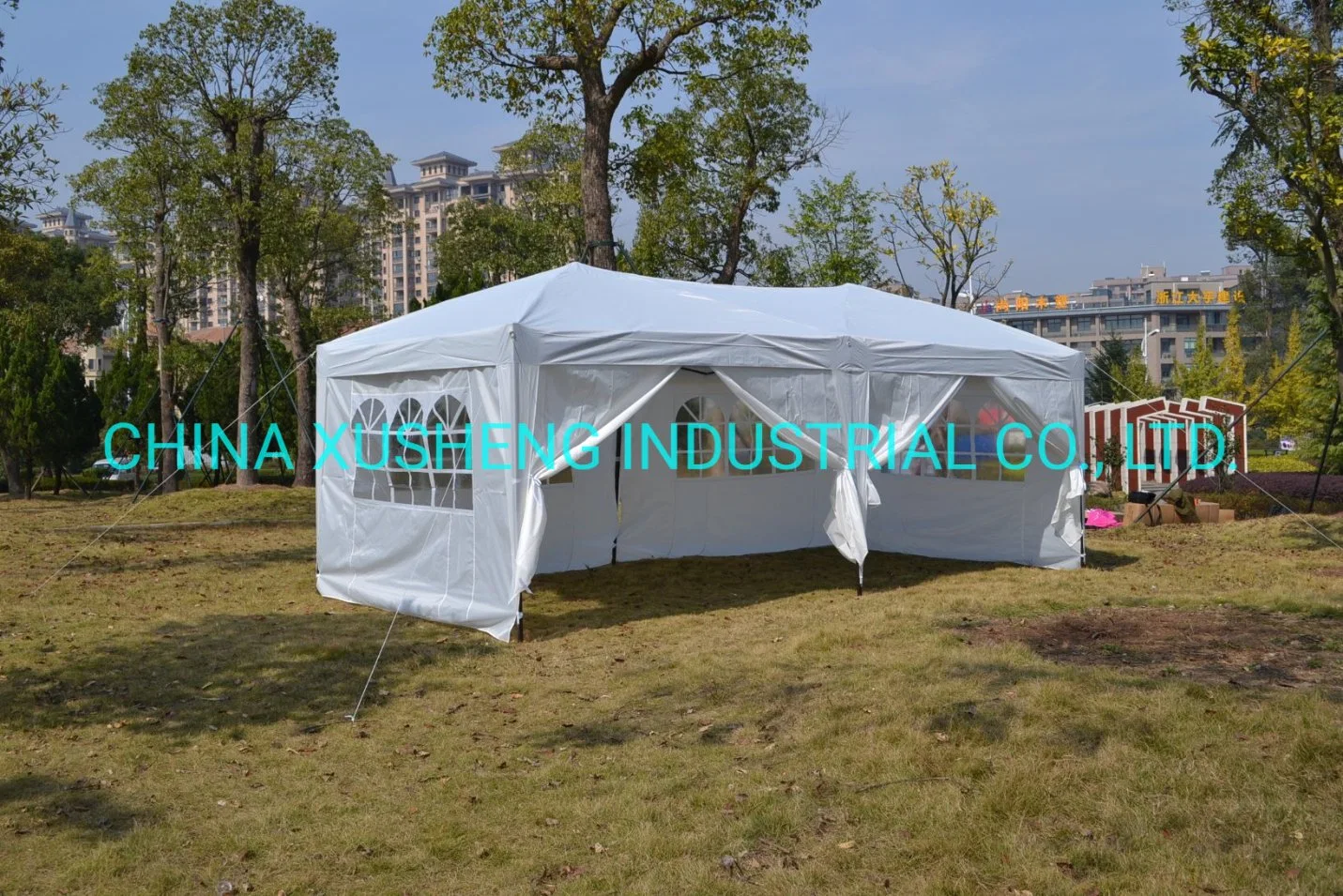 Assembly Garden Gazebo Party Tent with 6 Side Walls Outdoor Use for Event