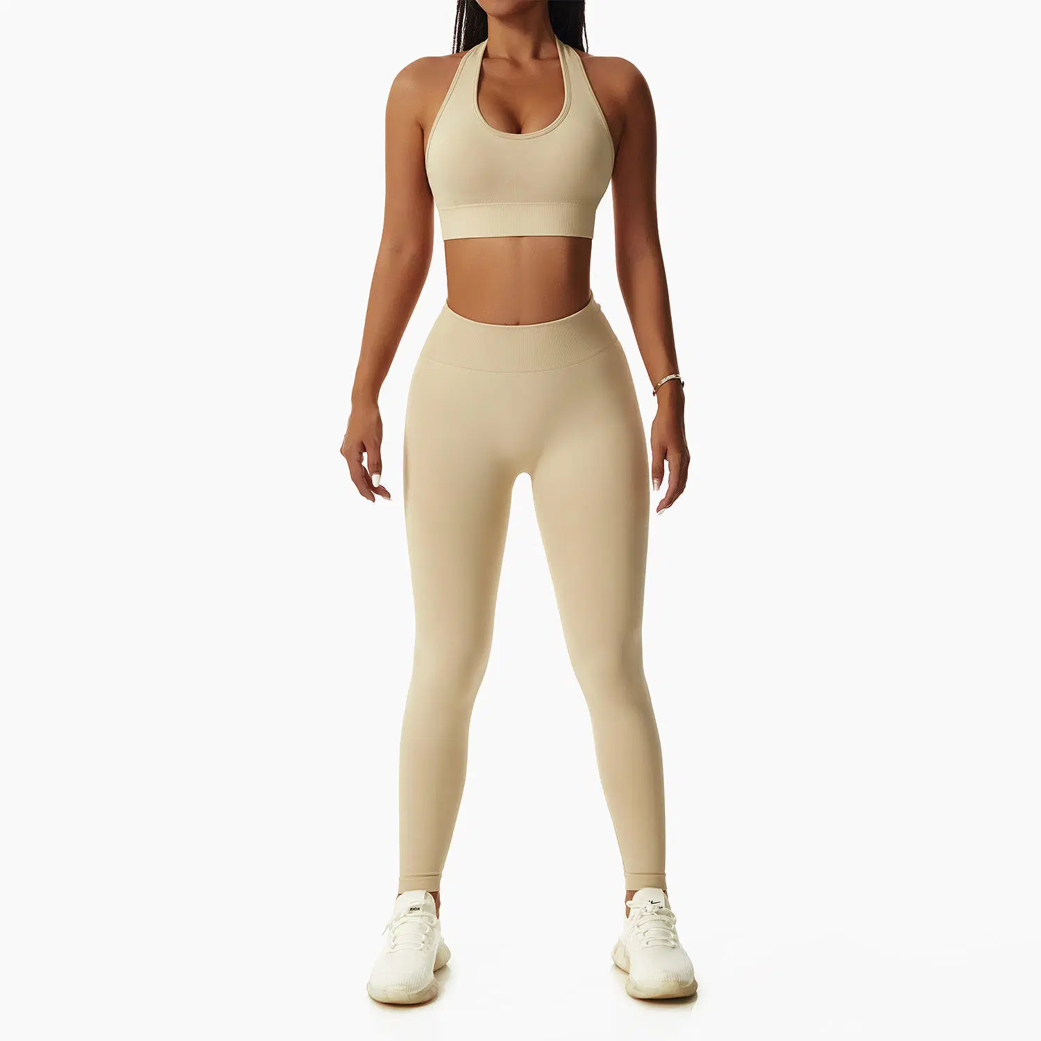 Juegos de entrenamiento para mujeres 2 piezas de yoga de yoga de alta cintura Yoga Leggings pantalones cortos y sujetador deportivo ropa de gimnasio Tracksuit