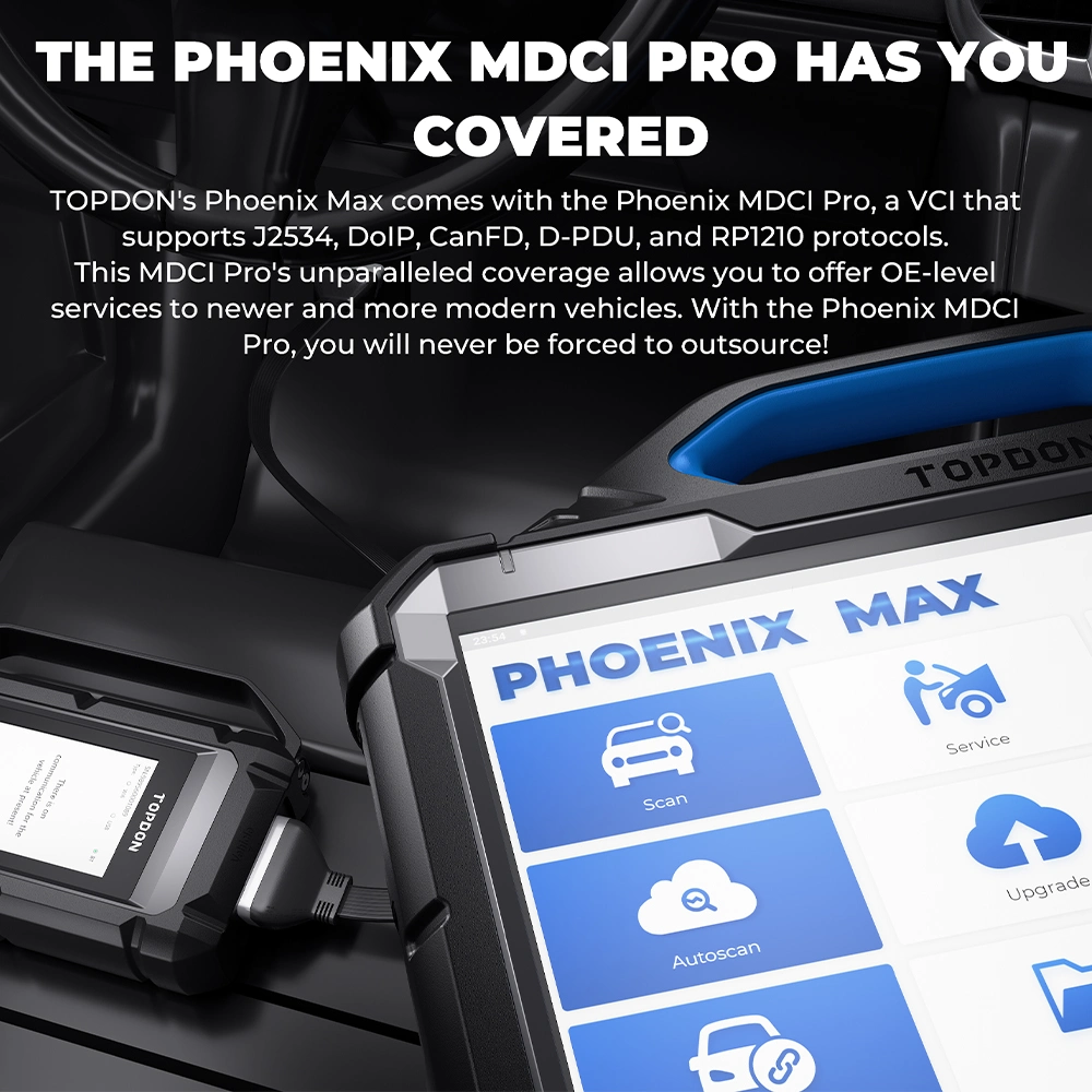 Topdon Phoenix Max 2 Jahre Kostenloses Update Universal Diagnosi Auto OBD2 24V Diesel-Automobil-Diagnosescanner-Maschinenausrüstung für alle Autos