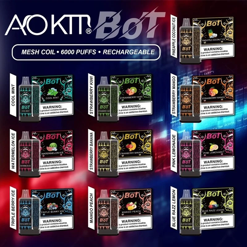 Aokit Bot 6000 Puff Zbood OEM ODM Malasia 2/%SAL reemplazable PA10000 PRO Weeto Cigarros de refrigeración VAPE desechable