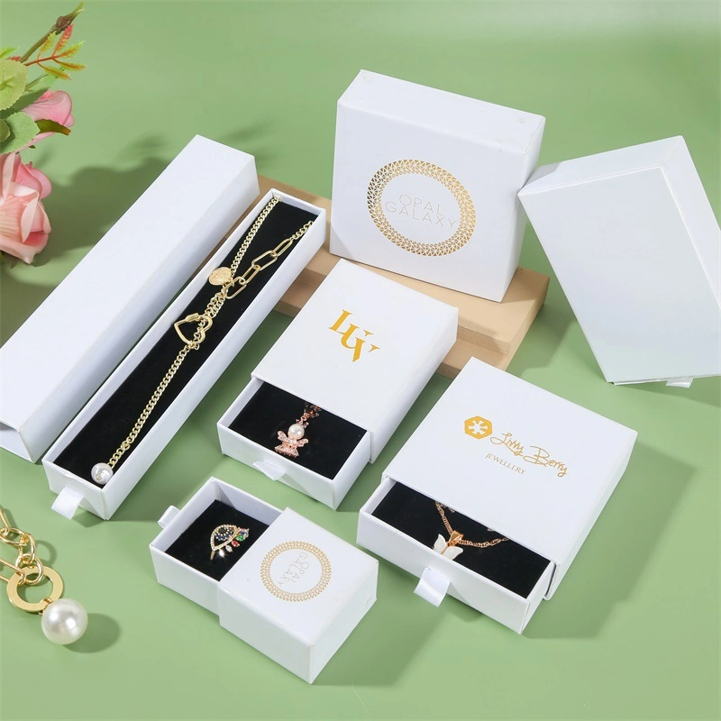 China Großhandel Stock Custom Logo Folie Make-Up / Ring / Uhr / Halskette / Armband Schmuck Schmuck Set Verpackung Karton Papier Weihnachten Geschenkbox