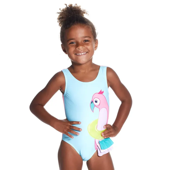 Girls Swimwear 1-Piece Swimsuit with Upf 50+ Sun Protection