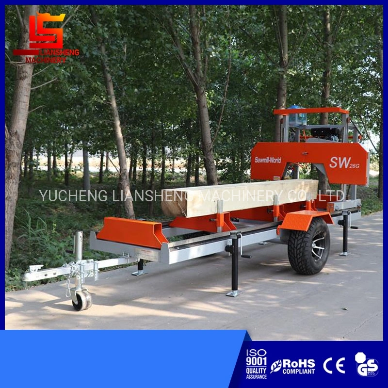 Saw Wood Trailer Gasoline Sawmill Word Automatic Sawing Machine