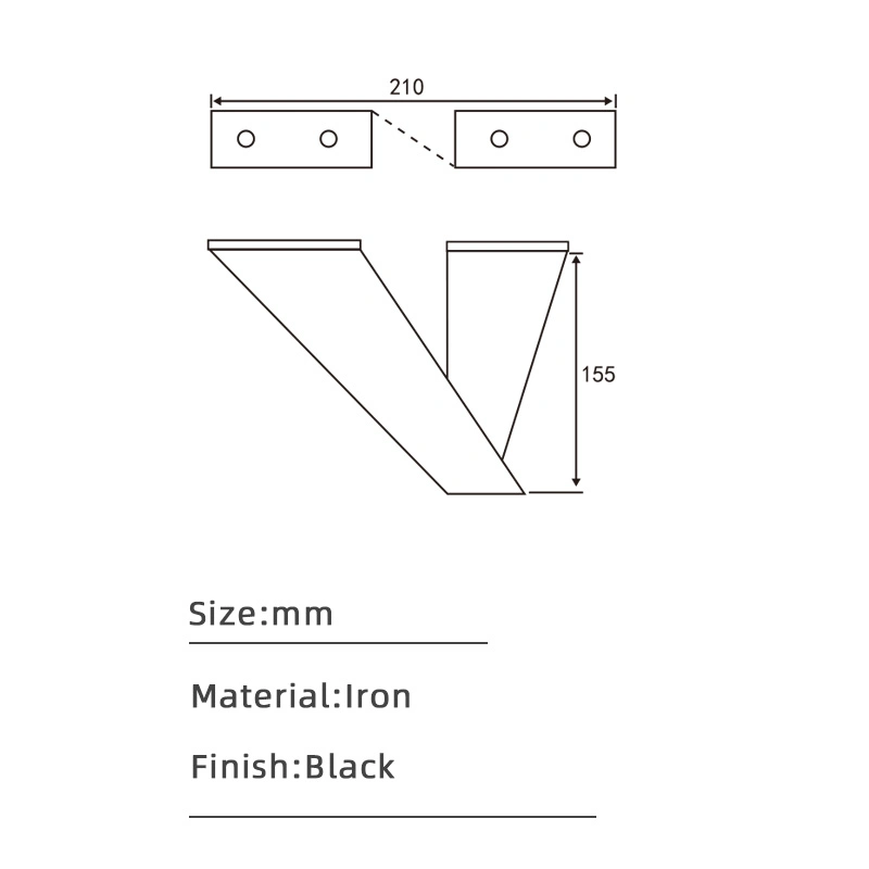 155mm Modern Cabinet Legs Black Furniture Legs and Feet