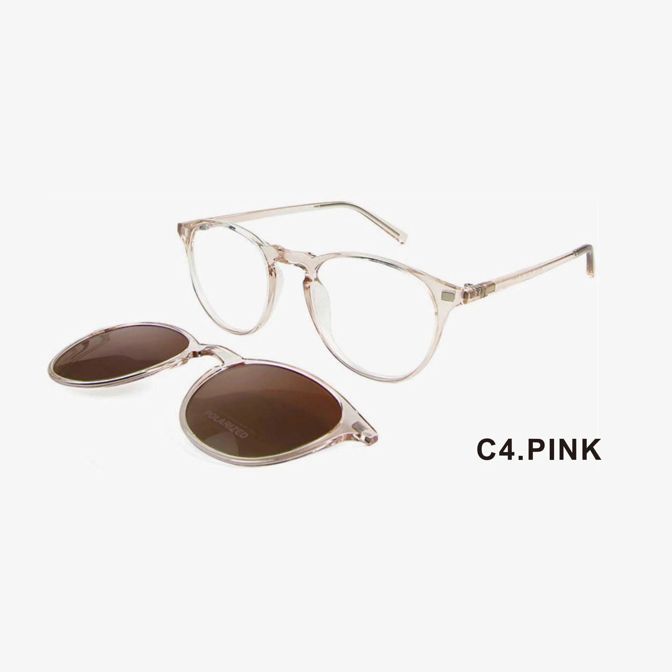 Popular Round Retro Style Tr90 Optical Frames Unisex Spectacle Clip on Sunglasses