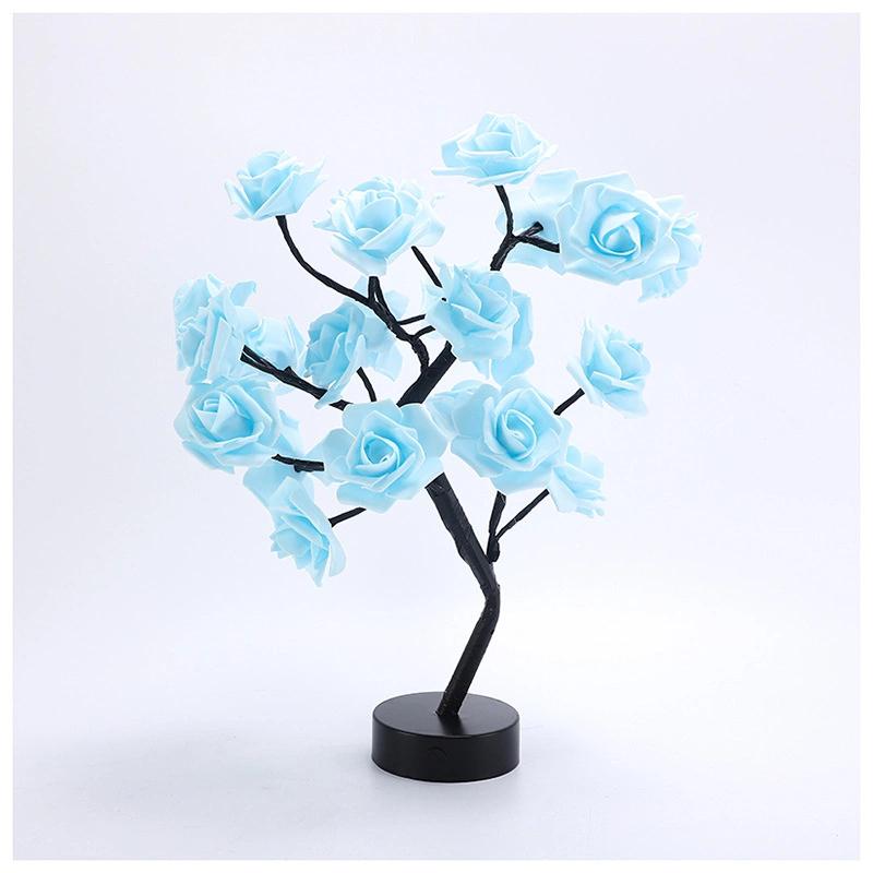 LED Rose Tischleuchte 45cm 24LED romantische Blume Nachtlicht Hochzeitsschlafzimmer Innendekoration