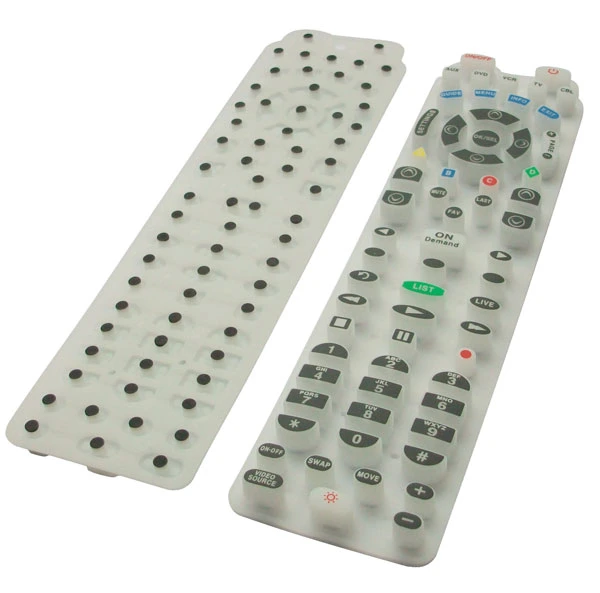 Precision Silk Screen Printing PU Coated Silicone Rubber Keypad of Remote Controller for Stereo Equipment