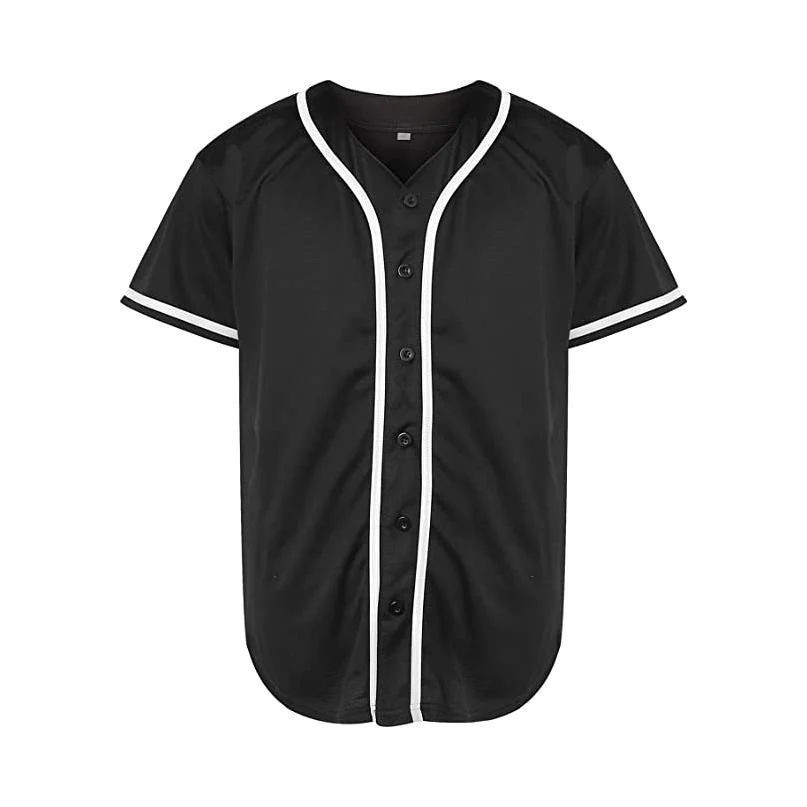 Men's Short Sleeve Plain Button Down Baseball Jersey Team Jerseys Plus Size Shirts