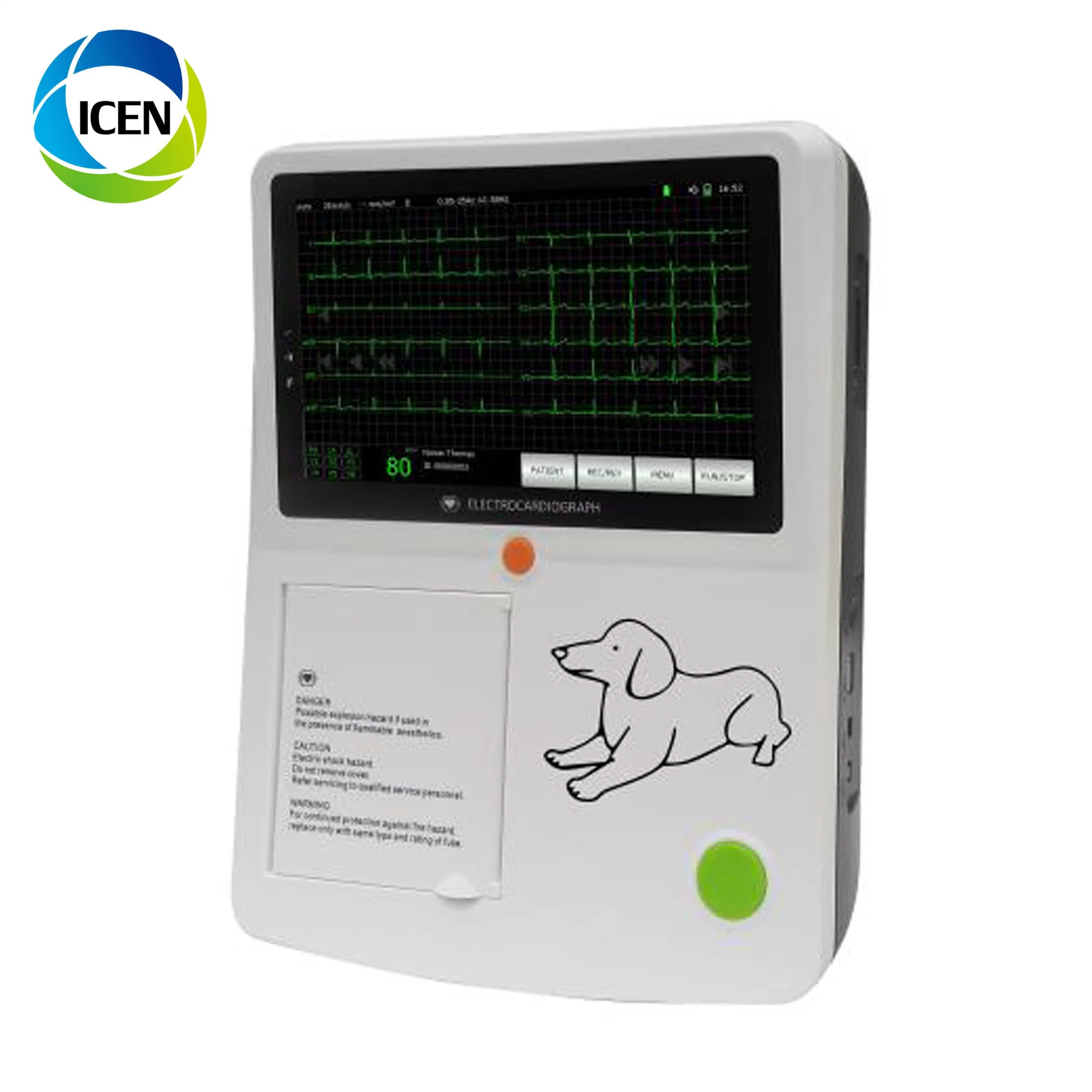 in-Ca3 Electrocardiografo Monitor 12 Lead Device Veterinary Portable ECG Machine