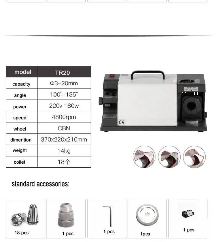 Tr26 Grinder Tool Set Drill Bit Professional Sharpener Grinder Universal for Dril