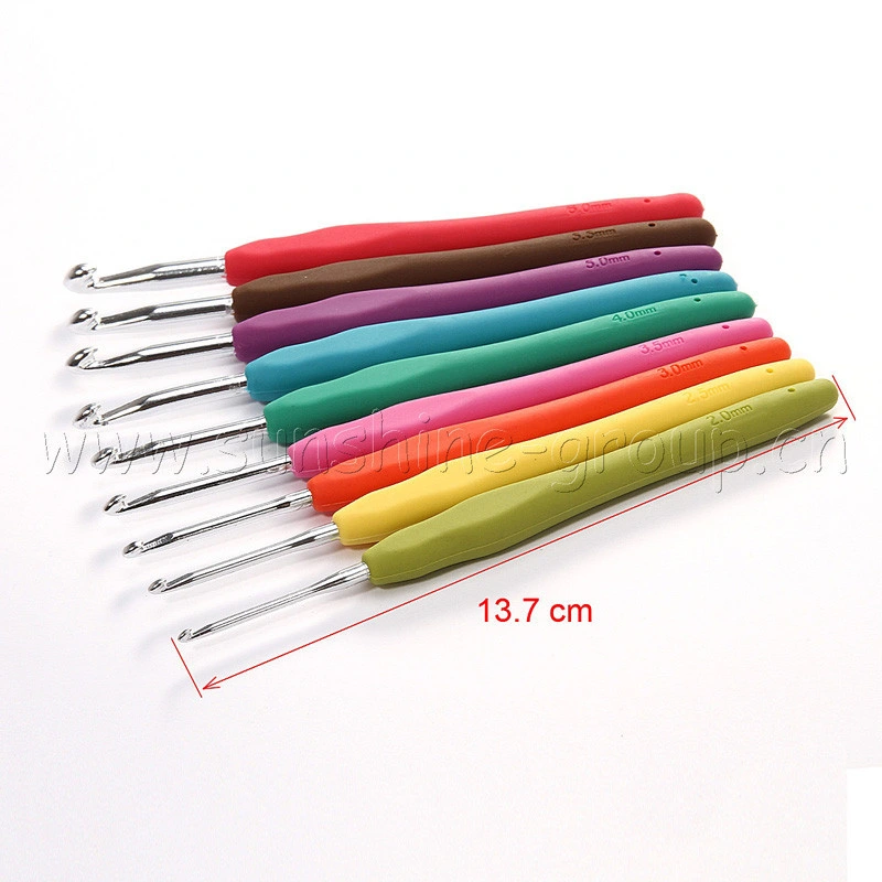 Hot Sale Crochet Set TPR Soft Handle Aluminum Crochet Tool Set