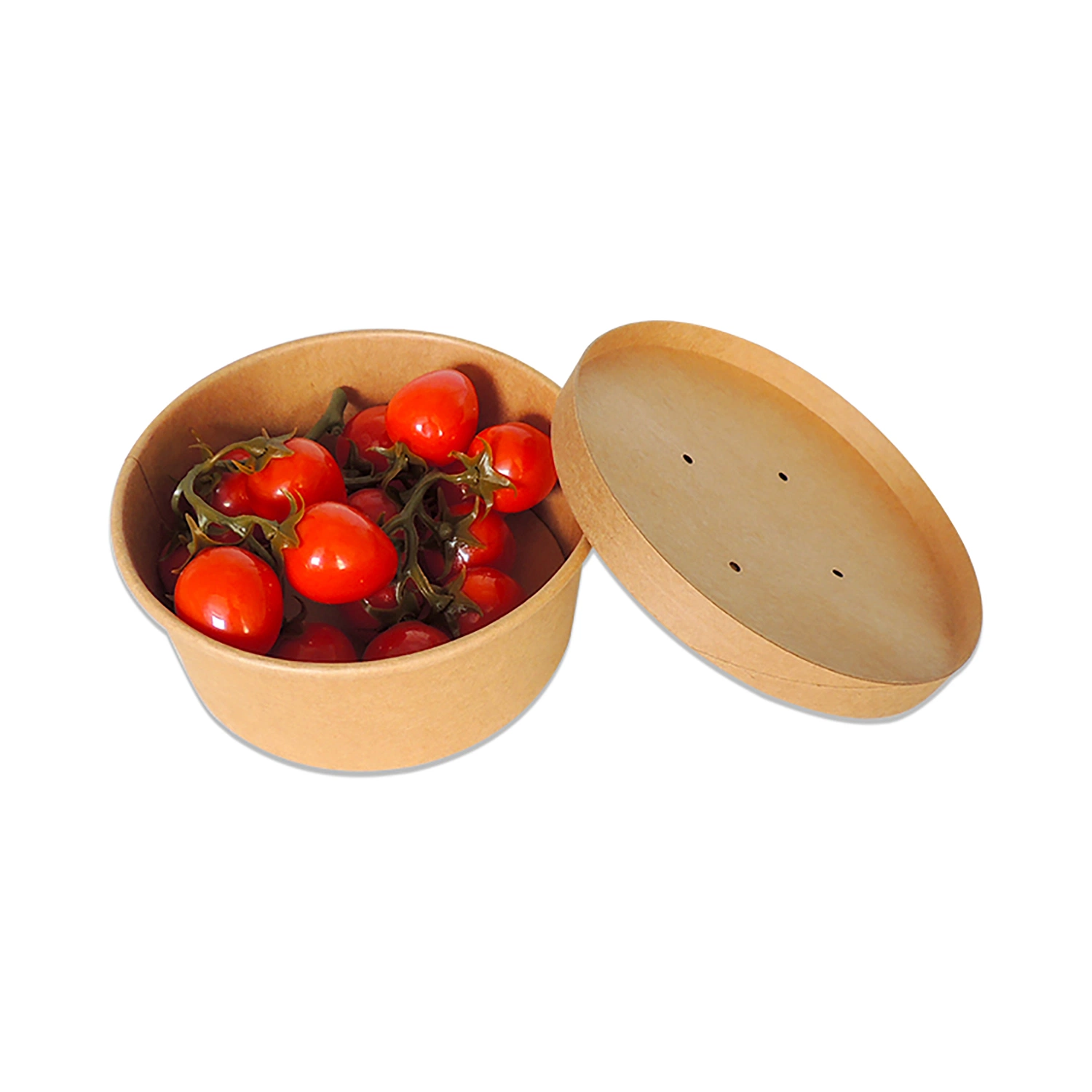 Disposable Printed Take Away Paper Salad Bowl with Plastic Lid