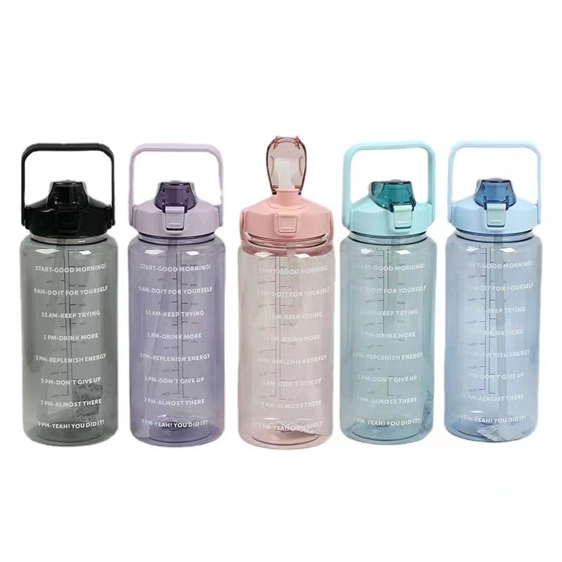 Fashionable 2000ml Large Capacity Cup Portable Outdoor Sports Plastic Water Bottle