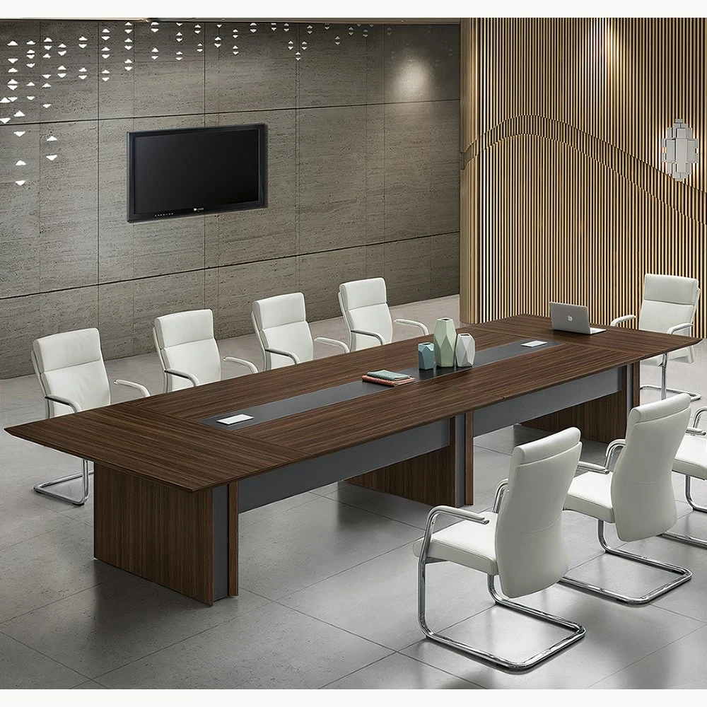 Mesa de oficina moderna clásica para sala de reuniones, sala de juntas, negociaciones y conferencias.