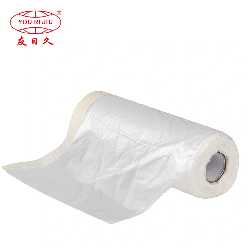 Tape and Drape Dust 5 FT X 65 FT Plastic Painting Drop Film Pre- Masking Film Protection Covering Cloth with Tape Masking Paper
