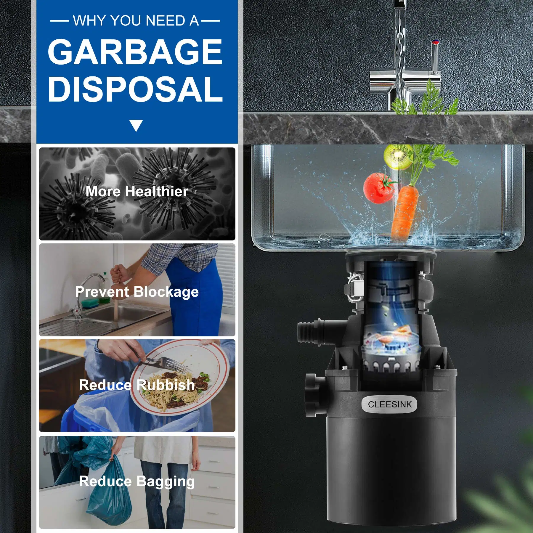 ISE Kitchen Sink Food Waste Disposal Insinkerator