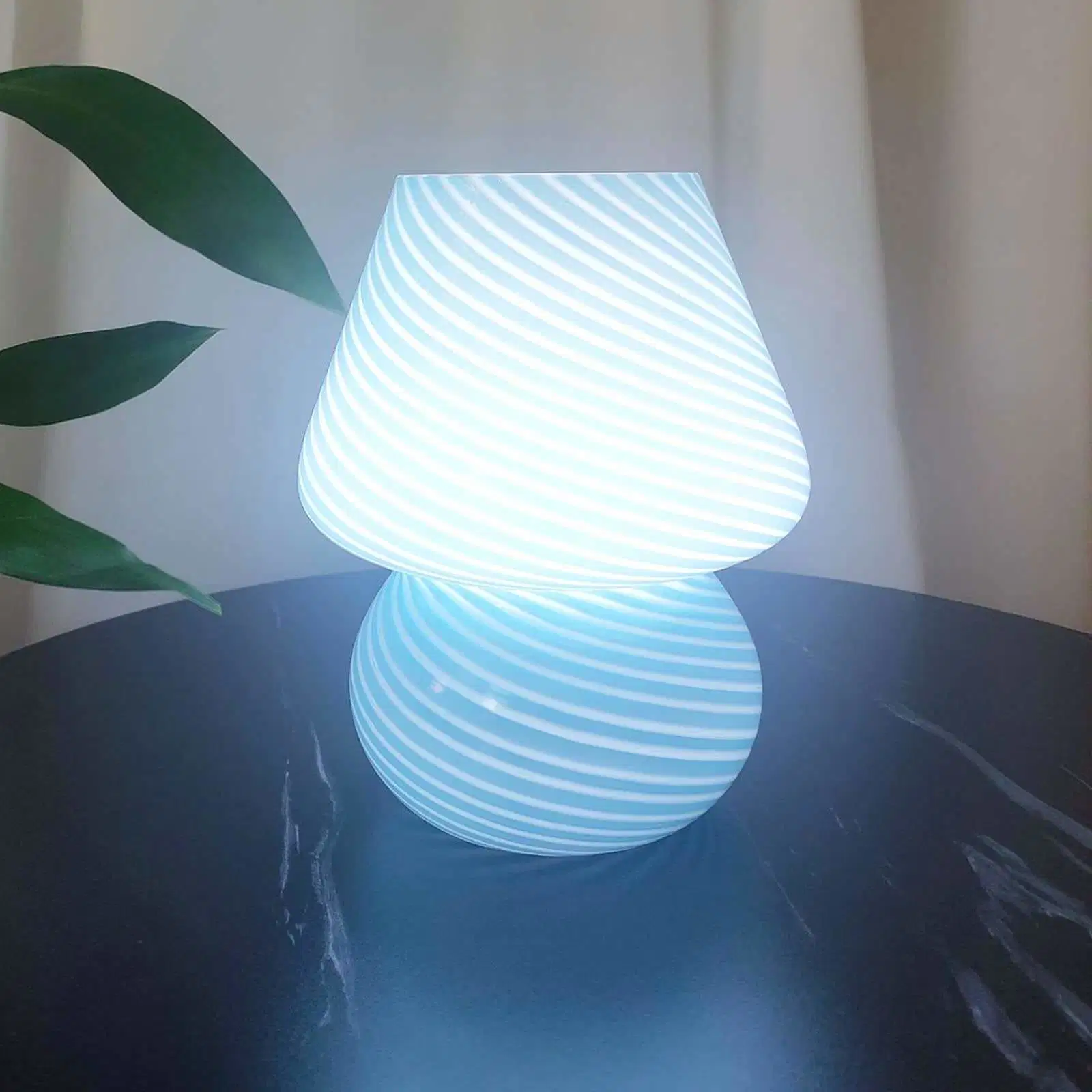 Decorative Hotel Bedroom Luxury LED Mushroom Glass Bedside Lamps Small Night Table Light Lamp