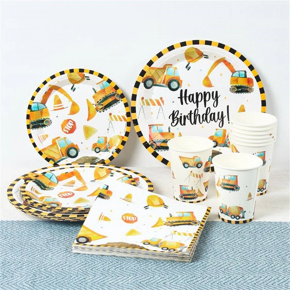 Sever Shop Truck Disposable Paper Plate Set Boys Kids Birthday Party Supplies