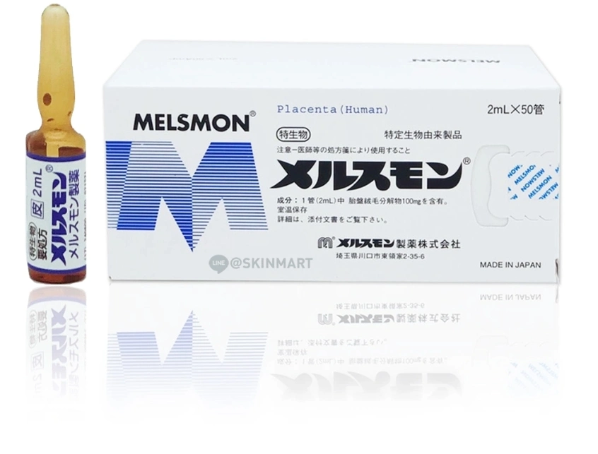 Melsmon اليابان الأصلي المشيمة البشرية [أنينكن] [أنتي] شيخوخة جلد عناية أفضل أوكازيون حقن المشيمة البشرية 50 مصم