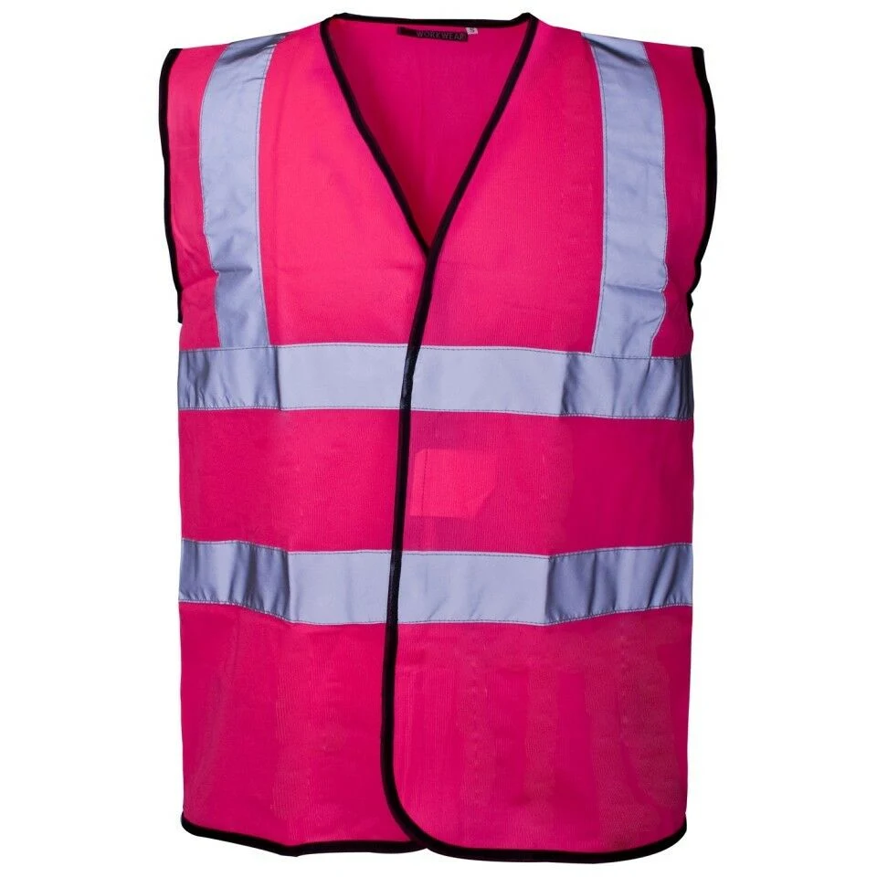 Reflective Workwear Waistcoat Colourful Safety Vest Clothing for Women Men-Red