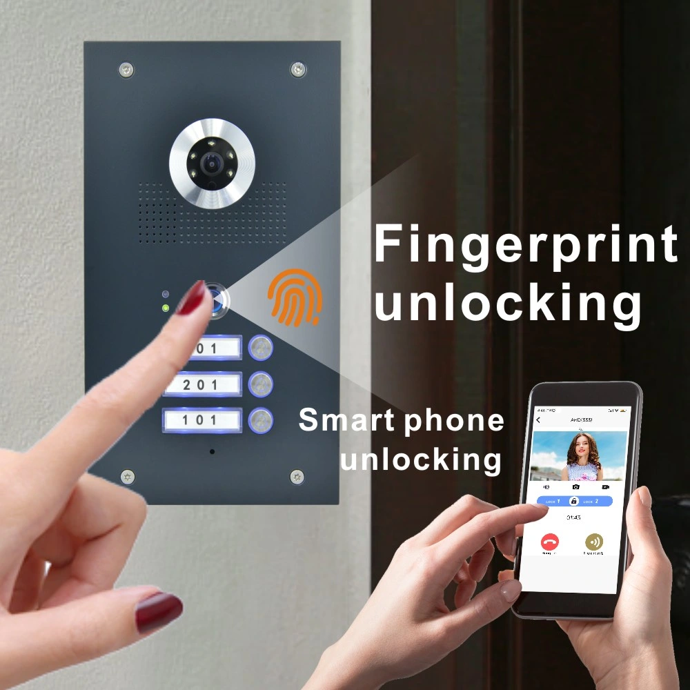 Stainless Steel Fingerprint Access Video Door Phone