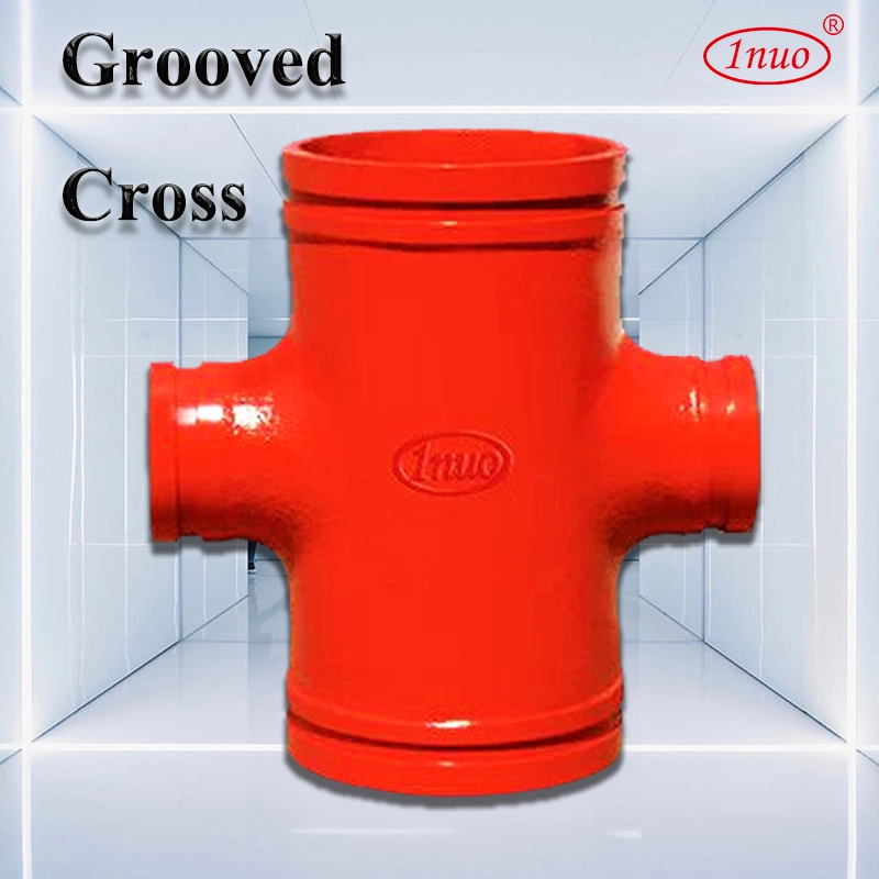 1nuo UL/FM Promotion Grooved Pipe Fittings Ductile Iron Equal Cross 114 165 168mm 300psi 2.07MPa Pipelines Connect