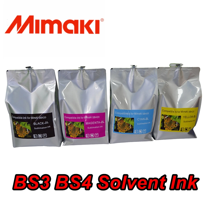 Tinta de impressão Eco solvente Mimaki BS3 BS4 compatível de 2 litros Saco de tinta solvente Mimaki BS4 Sb4, tinta solvente Eco BS3 Para tinta para impressora Mimaki Jv300 Jv150 Cjv300