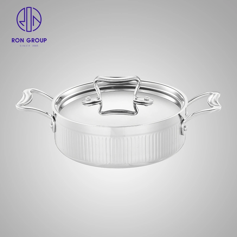 High quality/High cost performance  Stainless Steel Double Ears Shot Stockpot Sauce Pot Cookware for Hotel Restaurant