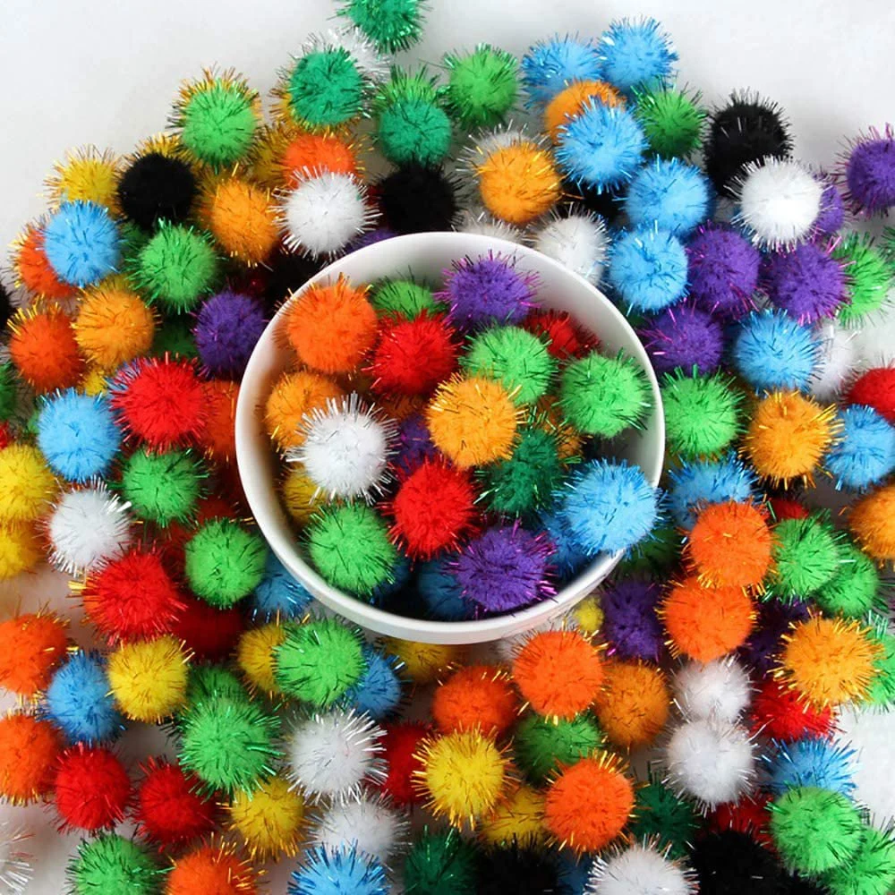 Cn2037-1884 Bastelbedarf Sets 300PC Glitter POM Poms Kinderhandwerk DIY-Kit