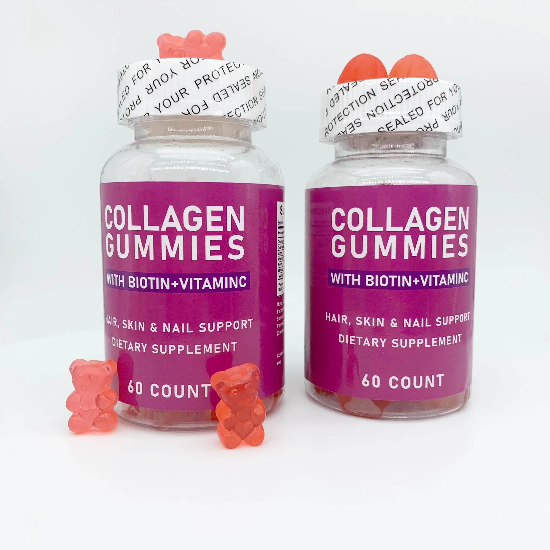 OEM Private Label Nahrungsergänzungsmittel Vegan Collagen Vitamin C E Hautaufhellung Alle Gummis