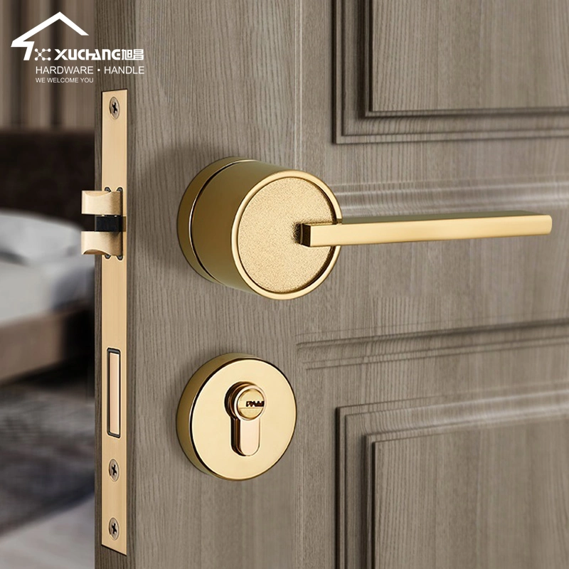 New Design Zinc Alloy Coffee Bedroom Interior Door Handles Lock Body Wooden Door Handle and Interior Lock Bedroom Wooden Door Handle Lock