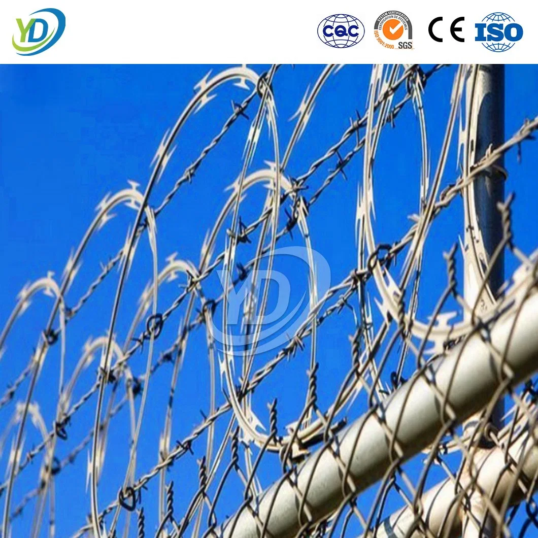 Yeeda Barbed Wire Farm Fence China Manufacturing 36 Inch Coil Diameter Razor Wire Blade Used for Anti Cut Anti Climb Fencing