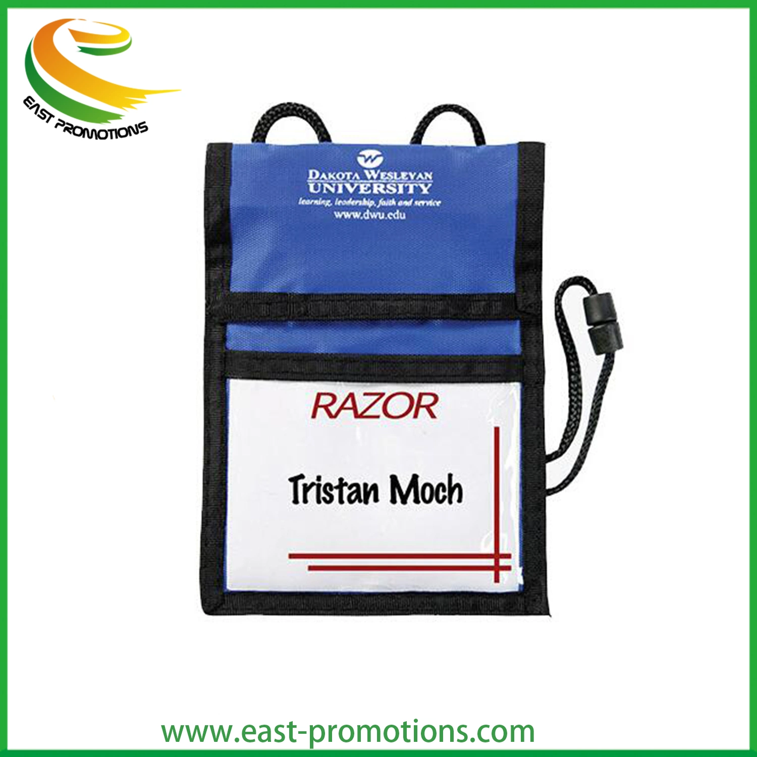 Saco de suporte para emblema personalizado com identificação de saco de identificação Oxford Name e Carteira com cordão para exposição