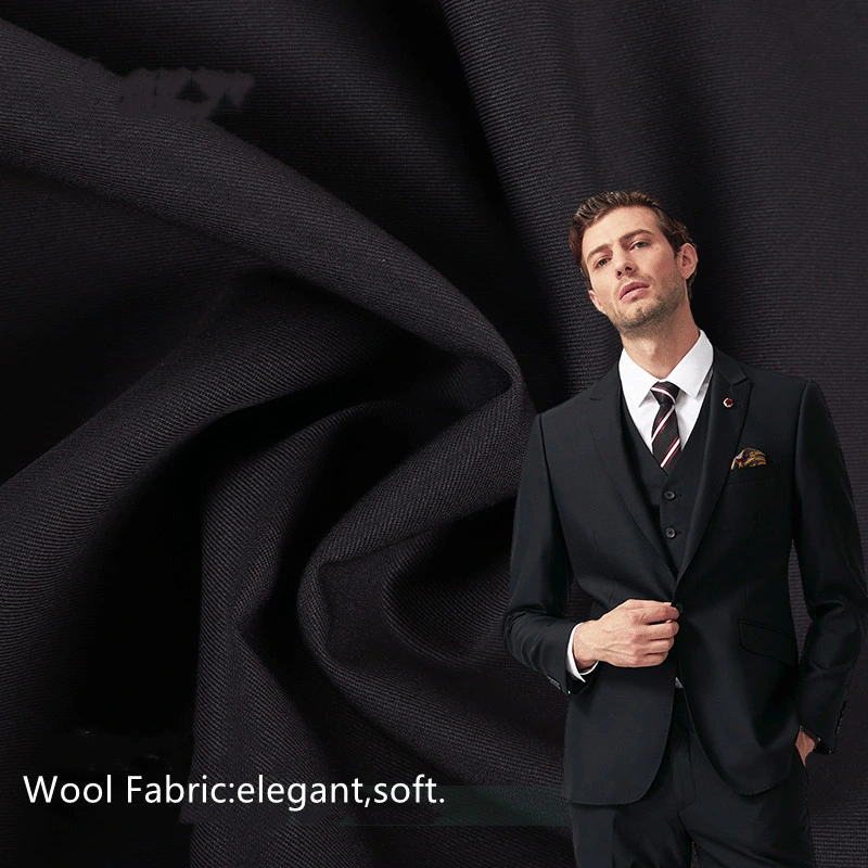 50% Wool 50%Polyester Dark Colors Italian Merino Wool Worsted Cashmere Suit Fabric