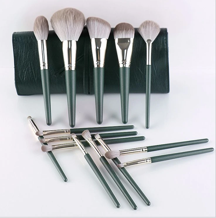 14PCS Makeup Brushes Set, Soft Wooden Handle Beauty Tools for Beginners