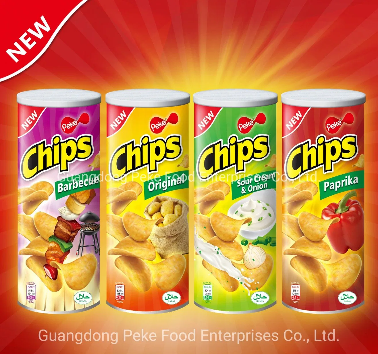 100g Peke Famous Brand - Potato Chips Potato Crisps Tortilla Corn Chips Canned Food Popcorn Puffed Food Snacks with Halal (ISO/HACCP/BRC/FDA APPROVED)