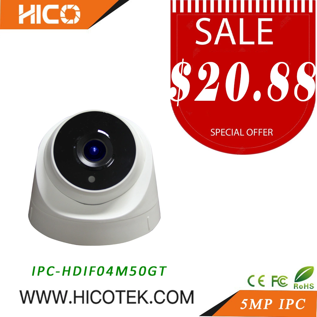 5MP HD IP Network CCTV Security Indoor Video Poe Night Vision Plastic Dome Turret Digital Camera