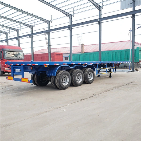 Flatbed de transporte de contenedores de 40 pies de Marca China famosa Semirremolque