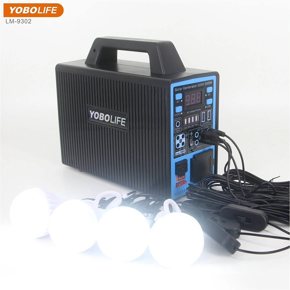 220V 300W Solar Energy Storage System Output Power Generator with LED Flashing Light