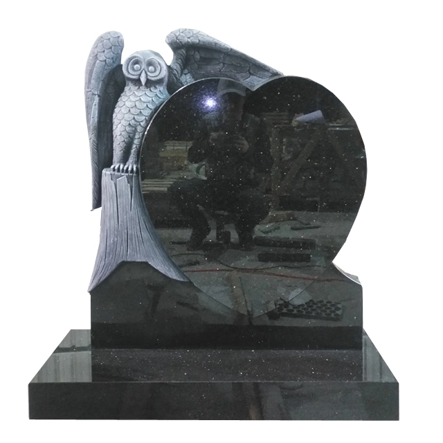 UK Custom Hand Carved 3D Blue Color Black Granite Modern Butterfly Design Slab Gravestone with Cheap Price