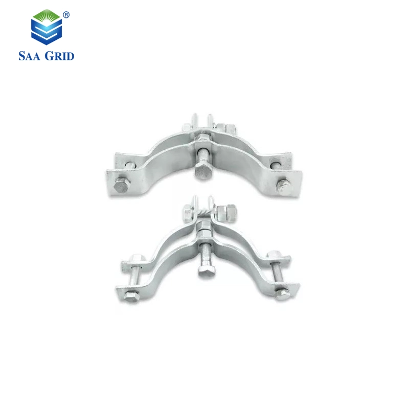 Heavy Light Duty Clamp Line Hardware Galvanized Mounting Adapter Fastening Pole Bracket Clamp