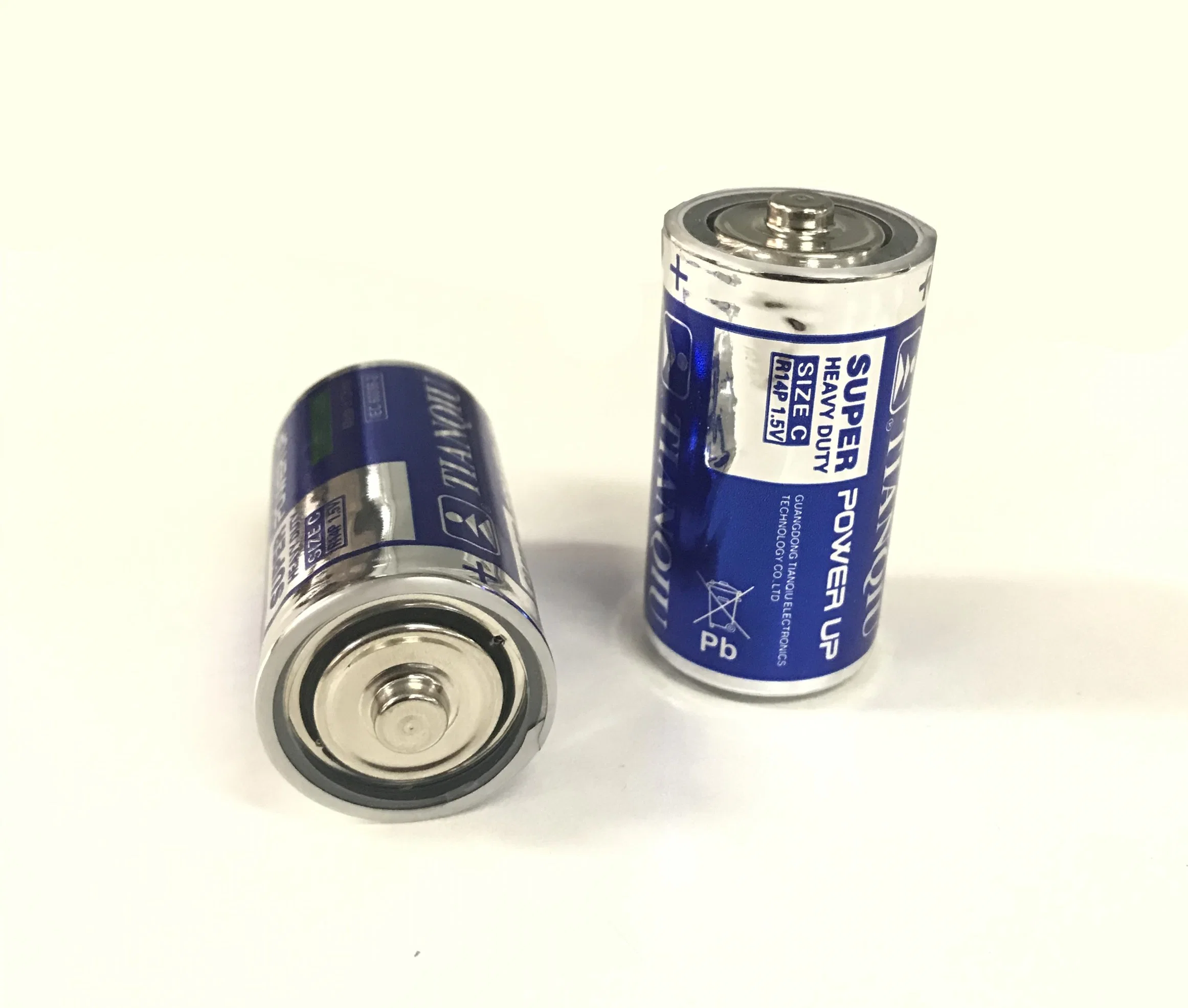 Tianqiu R14 Carbon Zinc Size C 1.5V Heavy Duty Dry Battery Wholesale