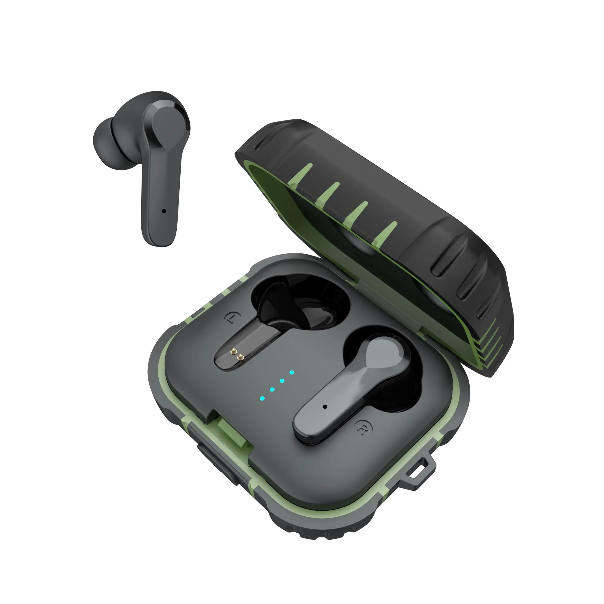 Fones de ouvido sem fio Bluetooth 5.0 Tws HiFi Sound com graves Controle de toque Chamadas mãos-livres Fone de ouvido para esportes Estojo de fone de ouvido