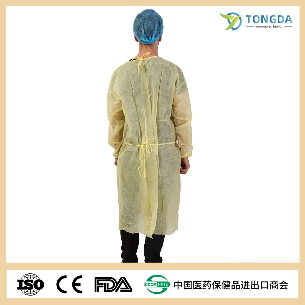 Disposable Protection Gowns, Adult isolation gown Non-Woven Aprons, Long Sleeves, Neck and Waist Ties